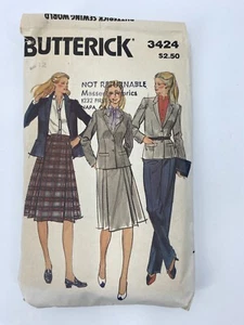 Pantaloni gonna blazer modello da cucito Butterick 3424 taglia MISS 12 NON TAGLIATI - Foto 1 di 3