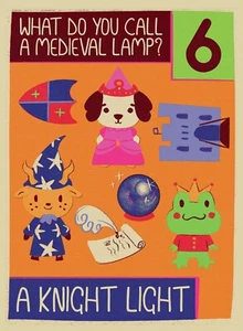 Cute 6th Birthday Card For Boys and Girls Funny Knight and Wizard - Picture 1 of 2