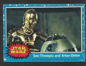 (CB2) C-3PO & R2-D2 #2 star wars 1977 topps trading cards UK ISSUE BLUE - Picture 1 of 2