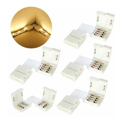 5* 3528 5050 4Pin 10mm L Shape Adapters PCB LED Strip Connectors No soldering - Image 1 of 4