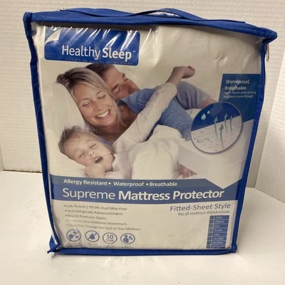 Protector de colchón Healthy Sleep Supreme blanco King resistente a alergias impermeable Foto 1 de 4