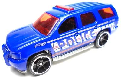 2013 HOT WHEELS '07 CHEVY TAHOE POLICE K9 UNIT BLUE DIECAST 3" TRUCK W RED WHITE - Image 1 of 4
