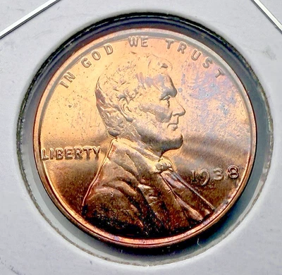 1938-P Lincoln Wheat Proof ~ Beautiful Red Coin ~ GREAT DATE ~ X97 - Image 1 of 4