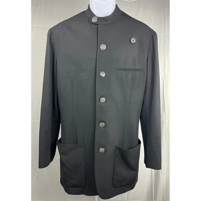 Chaqueta Blazer Estilo AX Armani Exchange Para Hombre Negro Cuello Mandarín Talla 40 Foto 1 de 4