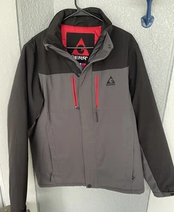 Gerry Jacket Mens Medium Gray Red Bomber USA Made Thermolite - Picture 1 of 15