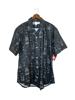 Cherry Velvet Cocktail Hour Charlie Shirt Rockabilly Retro Men's Button Up Shirt - Image 1 of 4