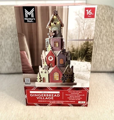 Member's Mark 16" Pre-Lit Gingerbread Village Fun & Bright NEW Viral Ships FAST! - Image 1 of 4