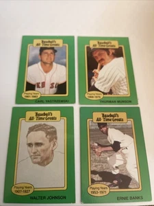 Baseball All Time Greats. Munson Yaz Banks And Walter Johnson. Lower Grade - Picture 1 of 2