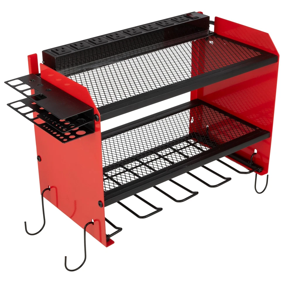 STALWART Power Tool Organizer Wall Mount with Charging Station Garage Organizer