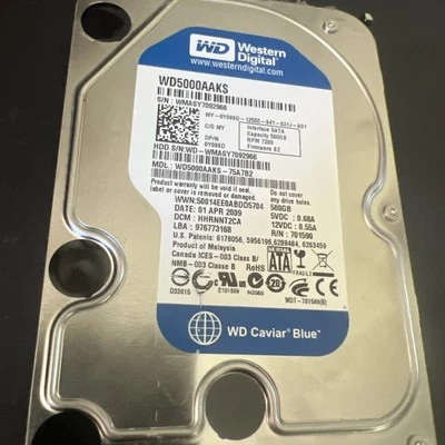 Western Digital WD5000AAKS-00A7B2 DCM:HGRNHT2MB 500gb 3.5" Sata Desktop Drive - Image 1 of 4