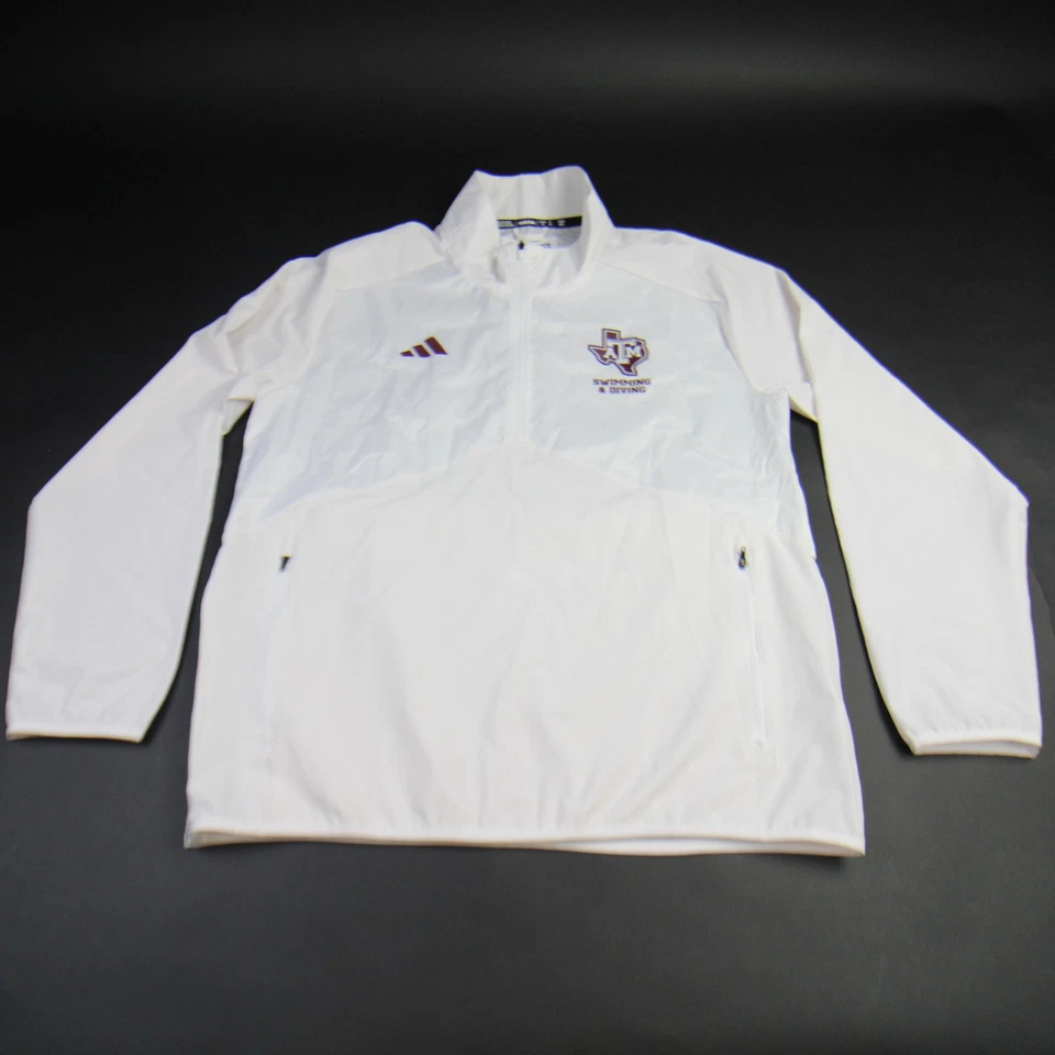 Suéter Adidas Texas A&M Aggies para hombre blanco roto usado Foto 1 de 1