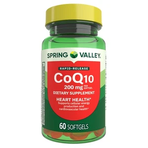 Spring Valley Rapid-Release CoQ10 Dietary Supplement Softgels, 200mg, 60 Count - Picture 1 of 6