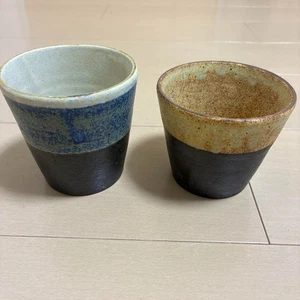 Akio Nukaga Kasama Geschirr Becher Tasse Set Handarbeit Keramik blau braun japanisch 2tlg - Bild 1 von 11