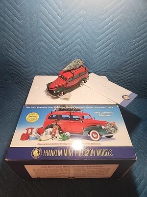 Franklin Mint Precision Model 2001 Limited Ed Christmas Truck 1946 Imperfections - Image 1 of 4