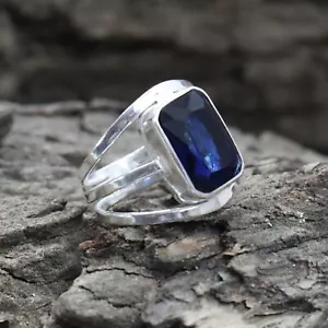 Deslumbrante Tanzanita Piedras 925 Plata de Ley Hecho a Mano Anillo Todo Talla - Imagen 1 de 6
