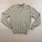 Lands End 100% Cashmere Sweater Mens Large Tan Beige Pullover Made in Scotland