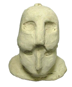 De Colección Años 1940 Hombre Casco Cabeza Escultura Arcilla Arte Popular Cerámica Firmado por George Johnson - Imagen 1 de 9