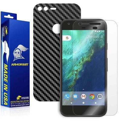 ArmorSuit Google Pixel Screen Protector + Black Carbon Fiber Full Body USA - Image 1 of 4