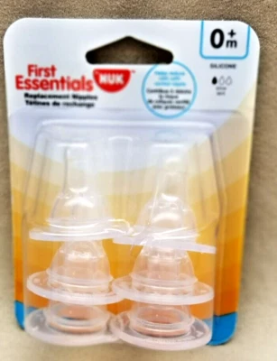 First Essentials By NUK (6) Pezones de Repuesto de Silicona Flujo Lento 0+ Meses Foto 1 de 4