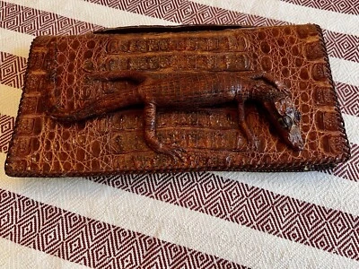 Bolsa de embreagem vintage jacaré em ótimo estado - Imagem 1 de 4