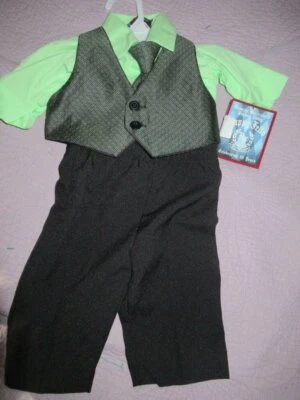 Nuevo con etiquetas Happy Fella Vestido Pantalón, Chaleco, Camisa, Cuello Corbata Conjunto Bebé Niños 3 m 6 m Envío Gratis Foto 1 de 3