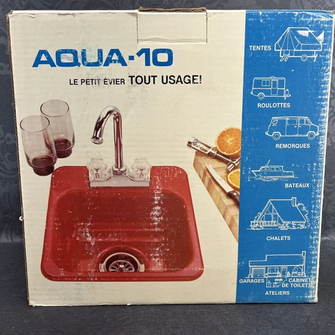 New Vintage Brown Acrylic Complete Bar Sink And Faucet Camper RV  Retro MCM Cover