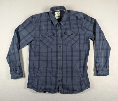 Tom Tailor Shirt Mens Size XL Blue Plaid Flannel Shacket Outdoor Hiking Chores - Image 1 of 4