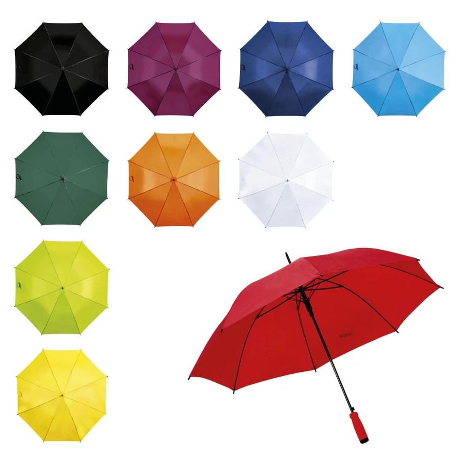 37" Large Polyester Unisex Umbrella Automatic Colourful Stick Handle Walk Rain - Image 1 of 1