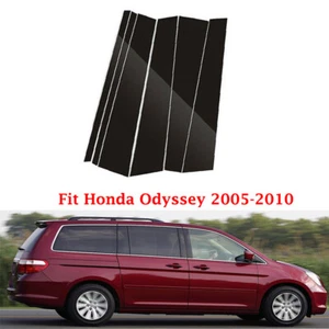 6PCS Black Door Window Trim Cover Panel Pillar Posts For Honda Odyssey 2005-2010 - Picture 1 of 12