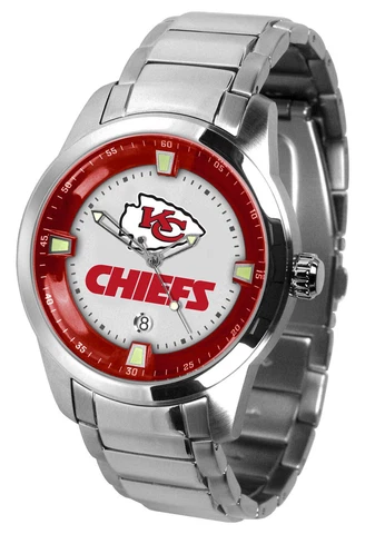 Kansas City Chiefs Watch Mens Game Time Titan Stainless Wristwatch New Cover