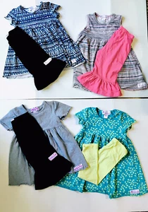 Girls Flowersak & Ruffle Girl Size 6 Tunic Tops Capris Legging 9 Piece Set - Picture 1 of 7