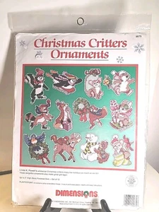 New Vintage Dimensions Christmas Ornaments Critters Cross Stitch Kit 8414 - Picture 1 of 8