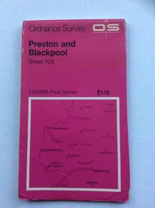 Vintage Ordnance Survey Map No.102 Preston and Blackpool 1:50,000 - Picture 1 of 2