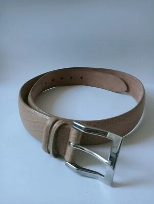 CLAUDIO ORCIANI CINTURA Stampa PITONE Marrone Chiaro VERA PELLE Beige - Immagine 1 di 4