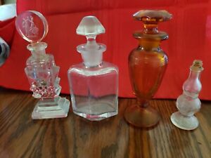 vintage glass perfume bottles lot