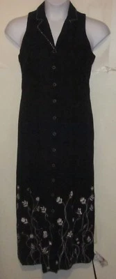 Vestido largo Studio Ease misses talla 8 negro floral j163 Foto 1 de 4
