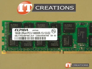 ELPIDA 16GB PC3-14900R DDR3-1866 REGISTERED ECC MEMORY MODULE EBJ17RG4BFWD-JS-F - Picture 1 of 2