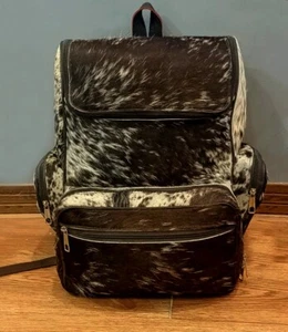 Tricolor Cowhide Leather Backpack Bag Western Diaper Bag for Women Christmas - Picture 1 of 4