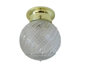 Retro Leuchte Spirale Schuhnagel Rund Glas Kugel mit Deckenhalterung - Bild 1 von 10