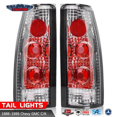 Chrome Clear Tail Lights for 1988-1998 Chevy GMC C/K 1500 2500 3500 Rear Lamp Foto 1 de 4