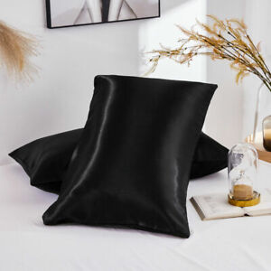 Soft Standard Queen King Satin Silk Pillowcase Pillow Case Cover Home Decor Bed