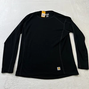 Carhartt Force Mens Shirt XL Black Midweight Waffle Base Layer Crewneck Top - Picture 1 of 6