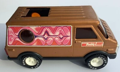 "Furgoneta Buddy L vintage con puerta levadiza ventanas burbuja 8""" Foto 1 de 4