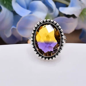 Ametrine Gemstone 925 Sterling Silver Jewelry Ring, Promise Ring For Girl Friend - Picture 1 of 4