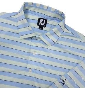 FootJoy Herren XL blau elfenbein gestreift Performance Stretch Golf Polo Kurzarm - Bild 1 von 7
