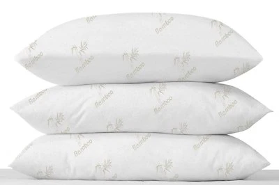 LUXURY PAIR OF BAMBOO ANTI-BACTERIAL ANTI-ALLERGY NECK BACK SUPPORT BED PILLOWS - Image 1 of 2