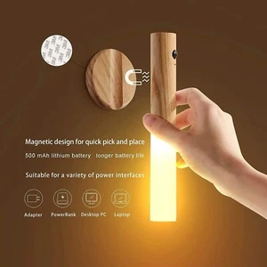 Led Motion Sensor Night Light Wall Lamp Flashlight Rechargeable +Magnetic Holder - Picture 1 of 14
