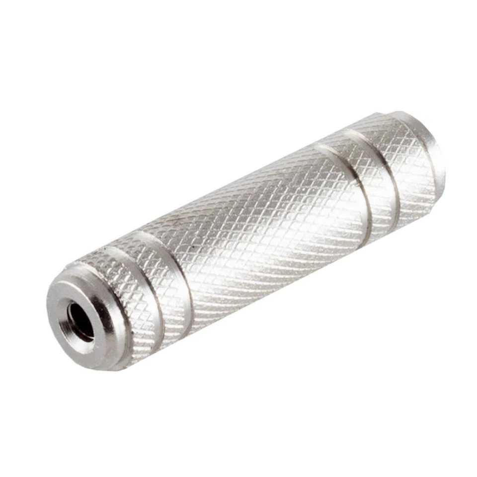 Klinkenverbinder Adapter Stereo 2 x Klinke Kupplung Buchse 3,5 mm silber Metall  - Bild 1 von 1