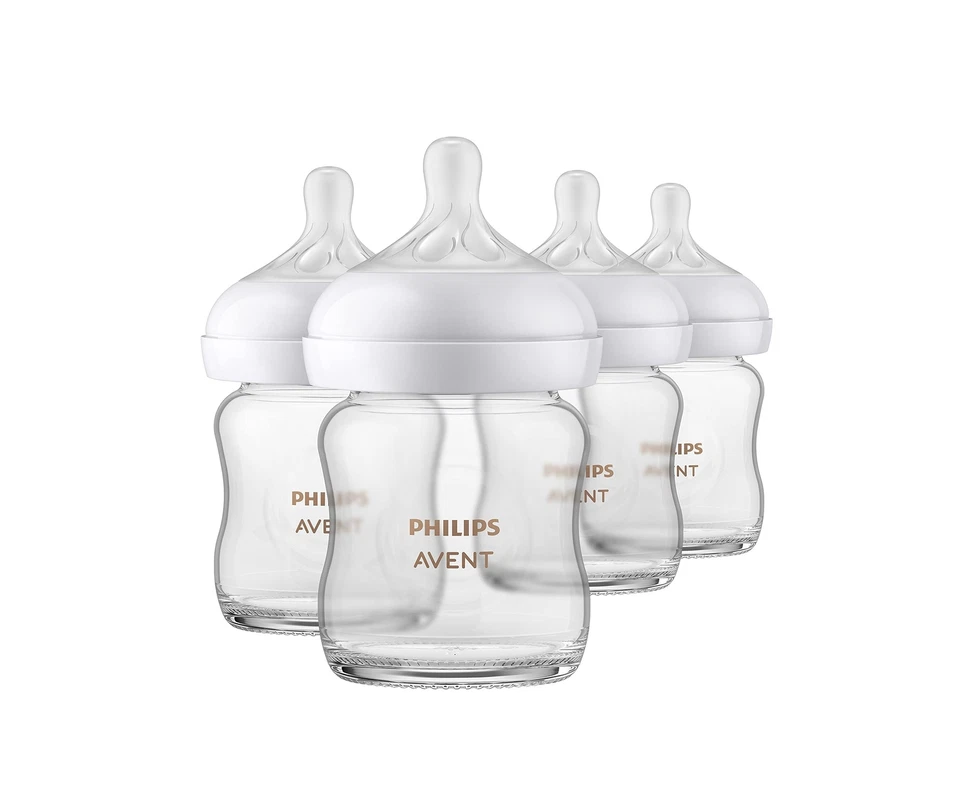 Philips Avent Natural Glass Baby Bottle 4 0z - 4 pack - USA glass