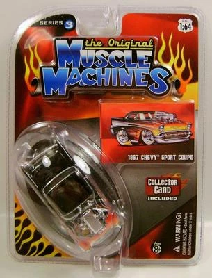 1957 '57 CHEVY BEL AIR SPORT COUPE BLACK MUSCLE MACHINES THE ORIGINAL DIECAST - Image 1 of 2